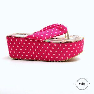 NWOT Machi Platform Polka Dot Sandals